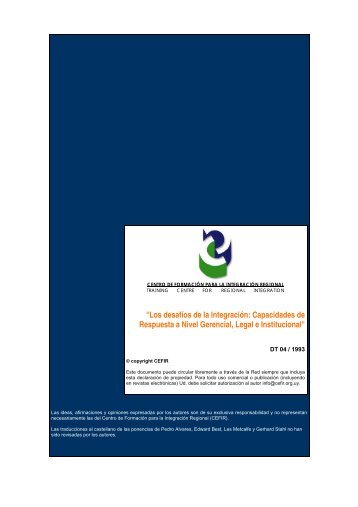 "Los desafÃ­os de la IntegraciÃ³n: Capacidades de Respuesta a ... - Cefir
