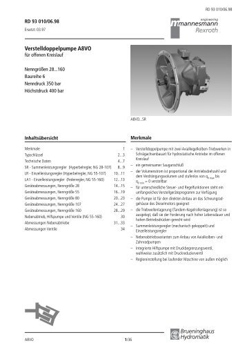 Verstelldoppelpumpe A8VO - Group VH A/S