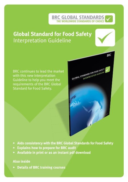 Global Standard for Food Safety Interpretation Guideline