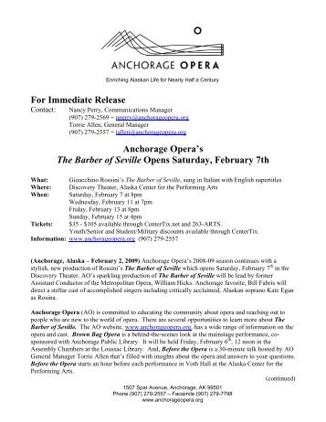 The Barber of Seville - Anchorage Opera