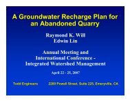 A Groundwater Recharge Plan for an Abandoned Quarry