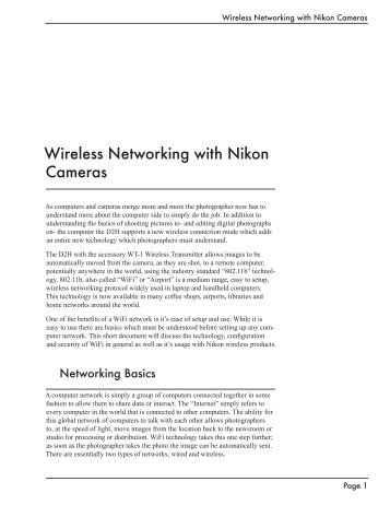 Wireless Networking with Nikon Cameras