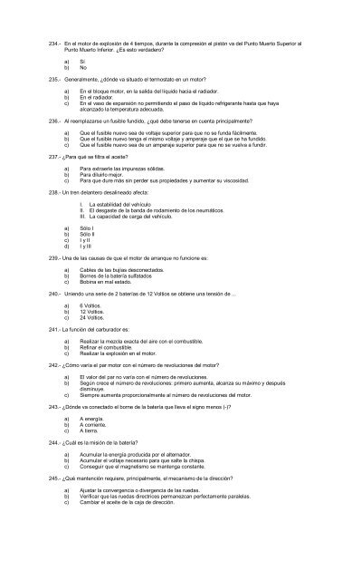 cuestionario examen teórico licencias profesionales - Todo Transito