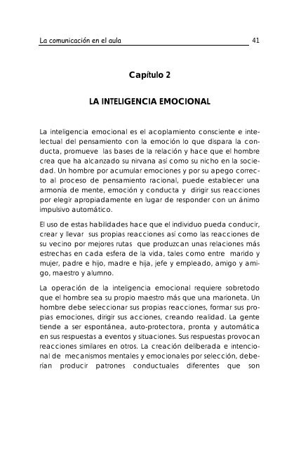 Capítulo 2 LA INTELIGENCIA EMOCIONAL - Ecotropicos