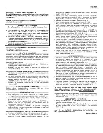 sitagliptin/metformin - Projects In Knowledge, Inc.