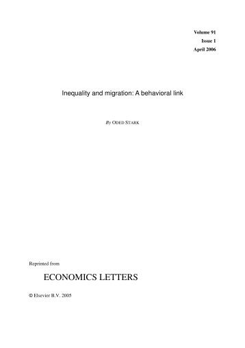 Titlepage INEQUALITY AND MIGRATION - ESCE Economic and ...