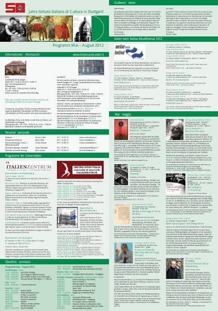 Programma 01-03-2005 - Italienisches Kulturinstitut Stuttgart