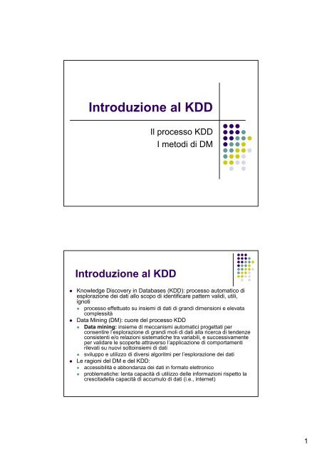 Lucidi modulo Data Mining