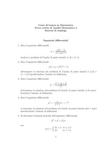 Corso di Laurea in Matematica Prova scritta di Analisi Matematica 4 ...