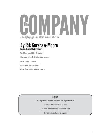 The Company â Contents + Chapter 1 â Pdf - D101 Games