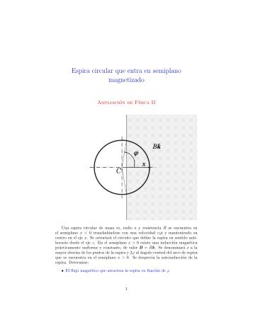 Espira circular frenada por un semiplano magnÃ©tico - MecFunNet