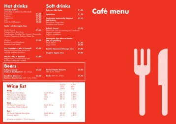 Download a pdf of the Millennium Gallery cafe menu here