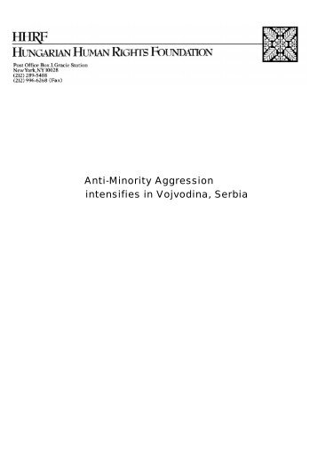 Anti-Minority Aggression intensifies in Vojvodina, Serbia - HUNSOR