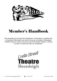 BTG Members Handbook - Beenleigh Theatre Group