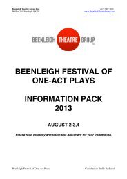 the information pack - Beenleigh Theatre Group