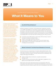 What It Means to You - Project Management Institute