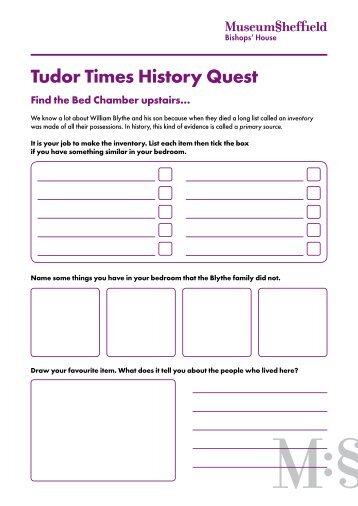 Tudor Times History Quest - Museums Sheffield