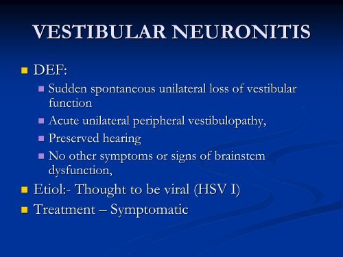 Dizziness: Differential Diagnosis