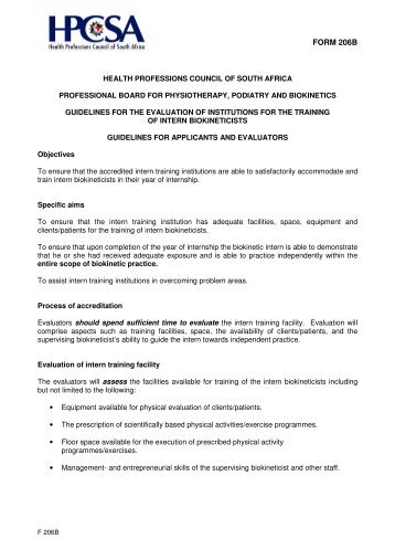 Form 206B download - Biokinetics Association of South Africa