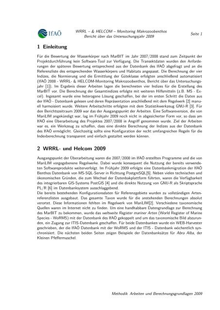 1 Einleitung 2 WRRL- und Helcom 2009 - IfAÃ