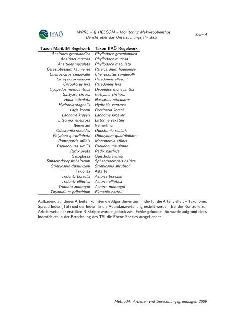 1 Einleitung 2 WRRL- und Helcom 2009 - IfAÃ