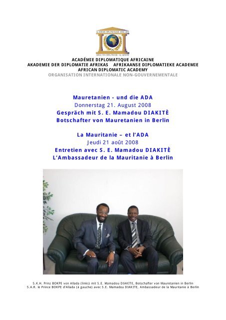 Mauretanien - Akademie der Diplomatie Afrikas