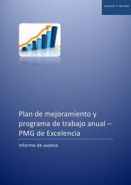Plan de mejoramiento y programa de trabajo anual – PMG de Excelencia