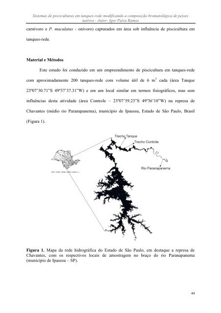 Impactos de pisciculturas em tanques-rede sobre a ictiofauna da ...