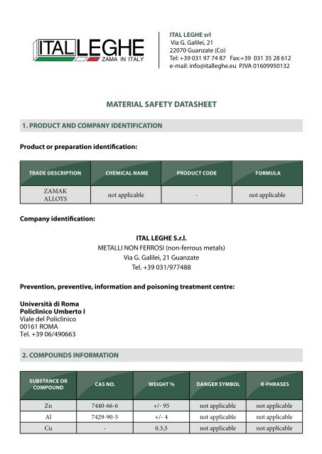 Safety data sheet - ItalLeghe