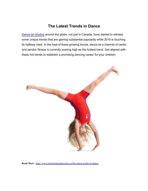 The Latest Trends in Dance