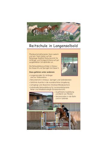 Reitschule in Langenselbold - Reitanlage Waldhof
