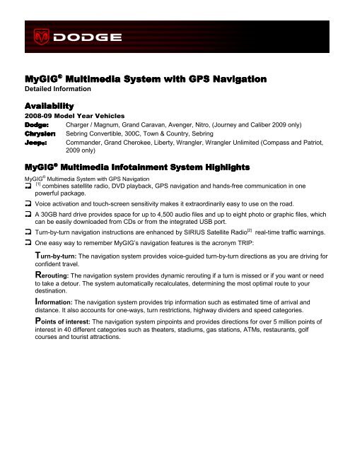 Mygig Compatibility Chart