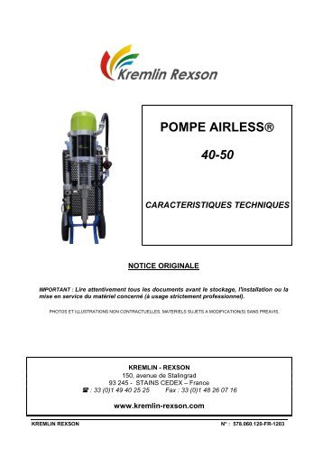 POMPE AIRLESS® 40-50 - Kremlin Rexson