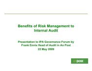 Benefits of Risk Management to Internal Audit - Governance Forum