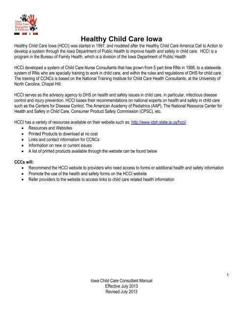 Healthy Child Care Iowa - Iowa Child Care Resource & Referral