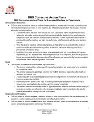 DHS Corrective Action Plans - Iowa Child Care Resource & Referral