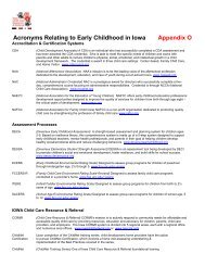 Acronyms Relating to Early Childhood in Iowa Appendix O