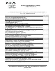 ii) Resident questionnaire to evaluate Client Centered Care