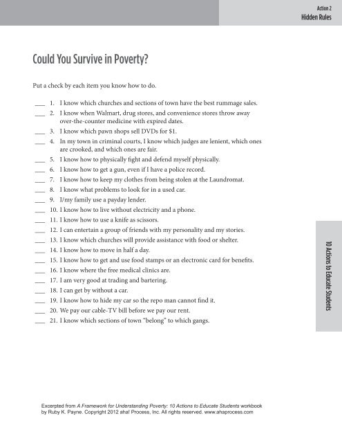 Social Class Hidden Rules Quiz social-class-hidden-rules-quiz