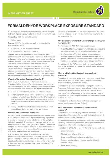 Formaldehyde WES 2010 [143 KB PDF] - Business.govt.nz