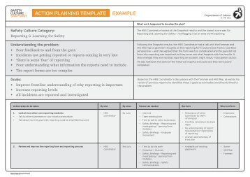 Action Planning Template - Filled in Example - Business.govt.nz