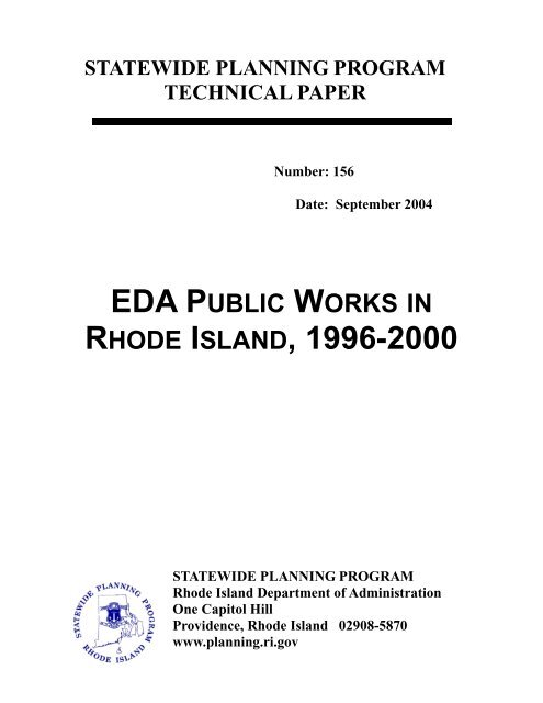 156: EDA Public Works in RI, 1996-2000 - State of Rhode Island ...