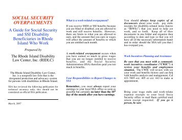 Social Security Overpayment Brochure - Rhode Island Disability ...