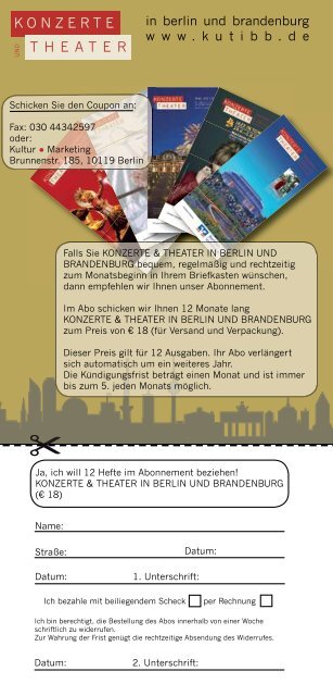 Urlaub für die Seele – ein Fest für die Sinne - Konzerte und Theater