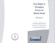 Your Rights to Workplace Privacy in Rhode Island - ACLU of Rhode ...
