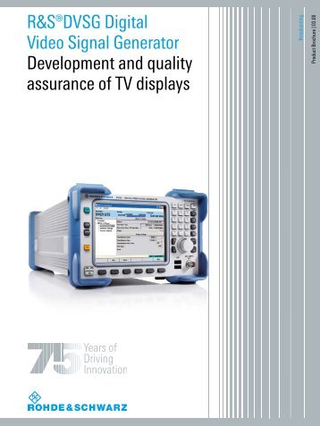 R&S DVSG Digital Video Signal Generator - Rohde & Schwarz