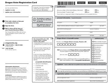 Oregon Voter Registration Card - Long Distance Voter