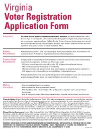 Virginia Voter Registration Form - Long Distance Voter