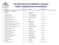 Prix dÃ©cernÃ©s par la fÃ©dÃ©ration nationale Prijzen uitgeloofd door de ...