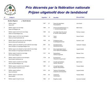 Prix dÃ©cernÃ©s par la fÃ©dÃ©ration nationale Prijzen uitgeloofd door de ...